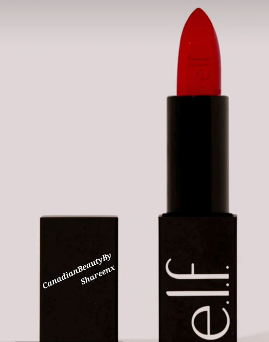 red lipstick by e,l,f at www.canadianbeautybyshareenx.com 